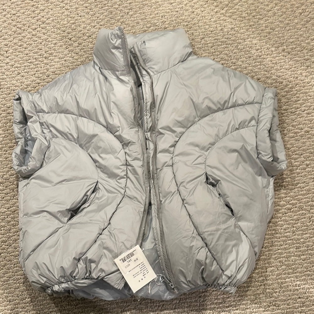Stylish Silver Puffer Vest